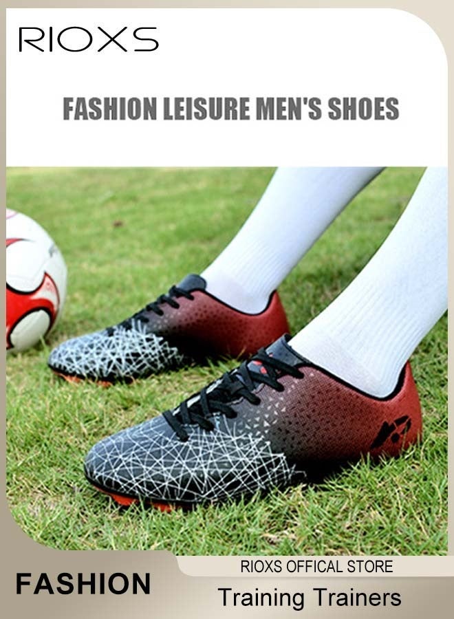 ريوكس حذاء رياضي للرجال، أحذية كرة قدم منخفضة القمة من نوع AG، أحذية تدريب لاعبي الرجال مقاومة للانزلاق، أحذية تدريب احترافية للمنافسات للشباب والبالغين، أحذية كرة القدم الداخلية، أحذية بيسبول خارجية مصممة للمساحات العشبية، أحذية كرة قدم لاصروس، حذاء رياضي للرجال، أحذية كرة القدم لمساحات صلبة، أحذية رياضية رجالية سوداء - Image 2